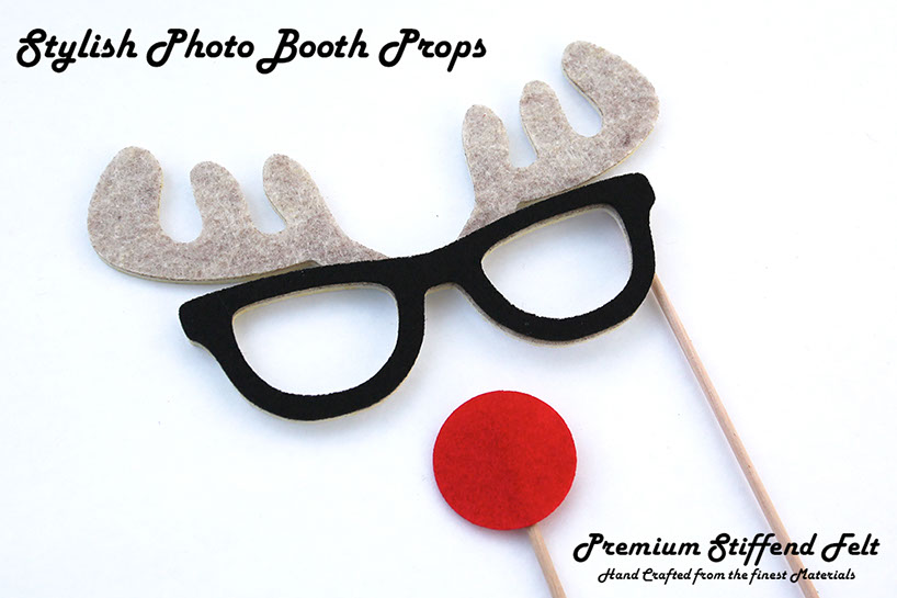 Reindeer and His Red Nose Christmas Photo Booth Props 